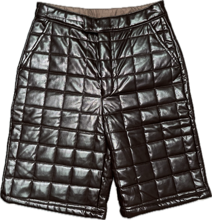 Synthetic Leather Shorts Brown (M)